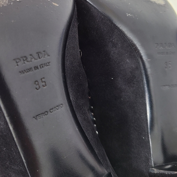 Prada black suede beaded pumps size 35 - Picture 10 of 10